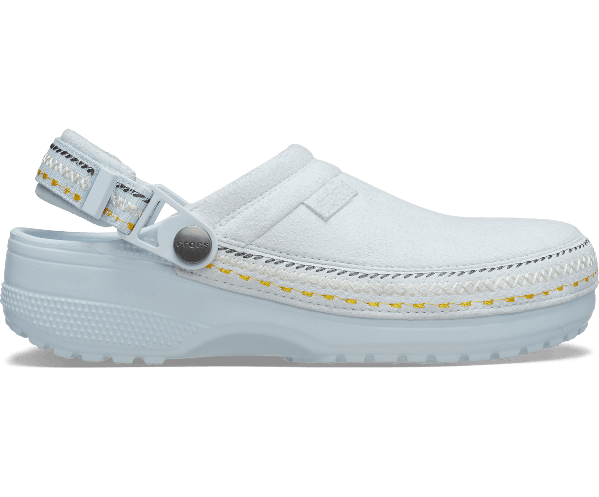 Crafted Vegan Suede Stitch Clog - Sky Ice