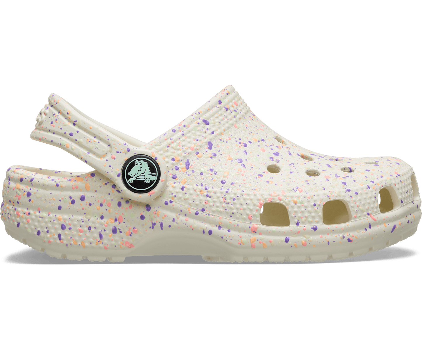 Toddler Classic Glow Paint Splatter Clog - Summit White/Multi