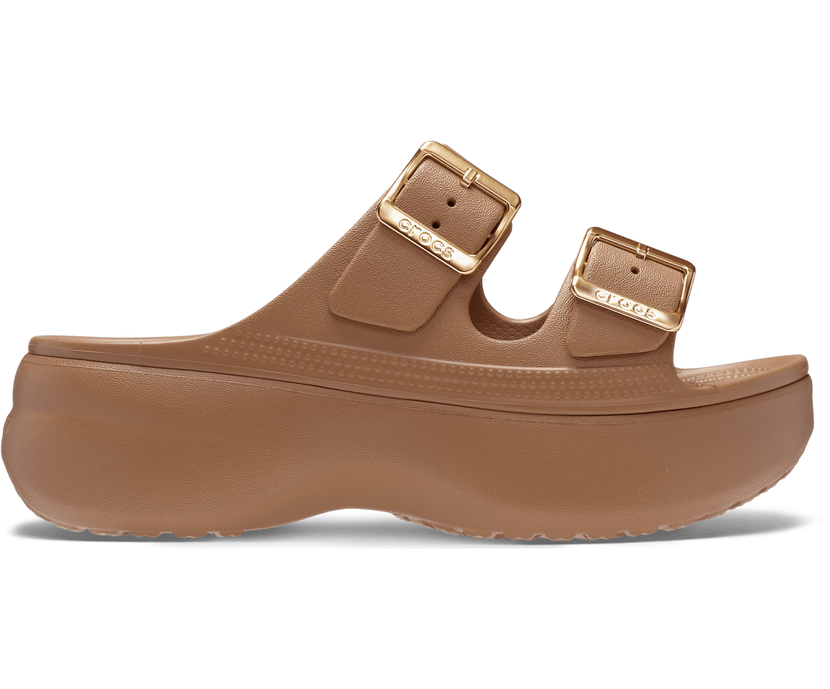 Women's Saturday Platform Metallic Buckle Sandal - Sepia / Gold