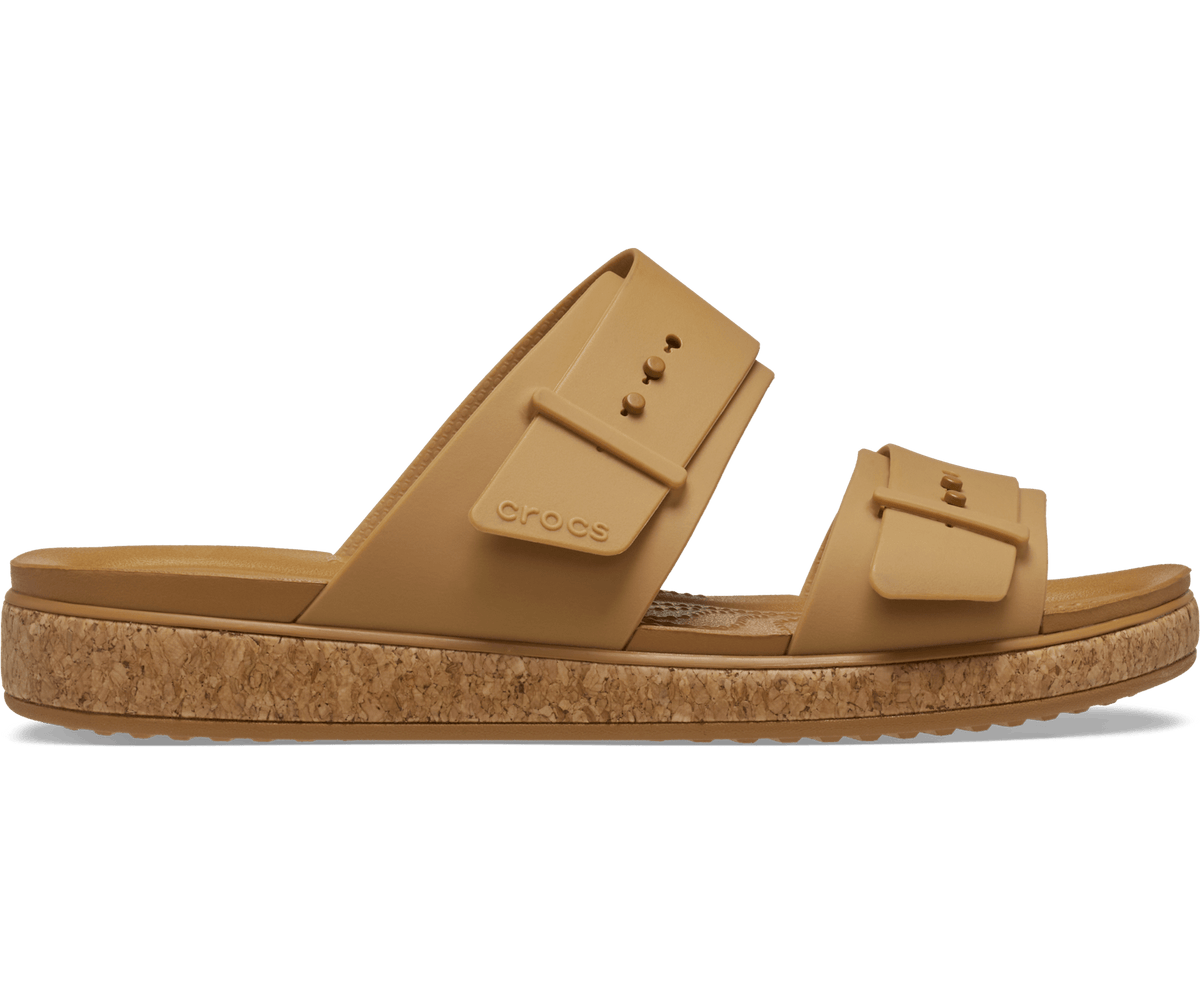 Brooklyn Buckle Low Low Cork Sandal - Umber