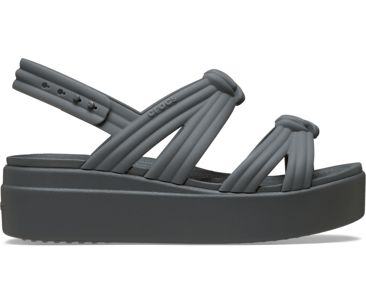 Brooklyn Low Wedge Knot Sandal - Carbon