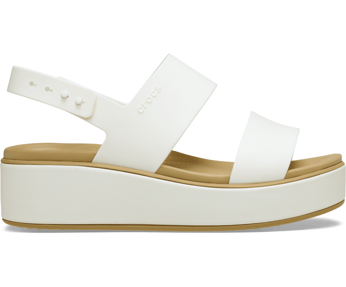 Brooklyn Low Wedge Matte Wrap Sandal - Chalk/Tan