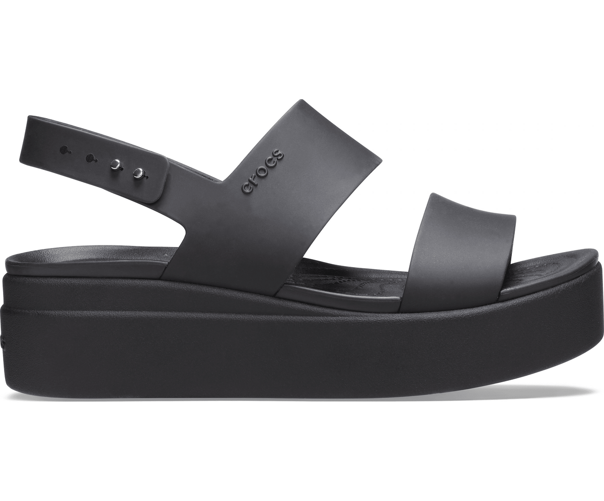 Brooklyn Low Wedge Sandal - Black / Black