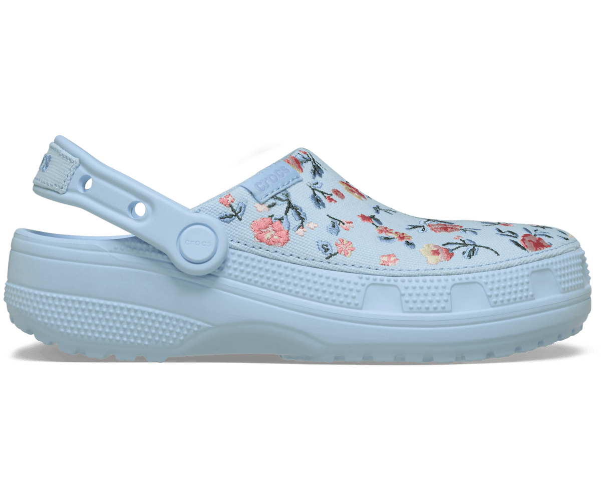 Classic Crafted Floral Clog - Blue Frost