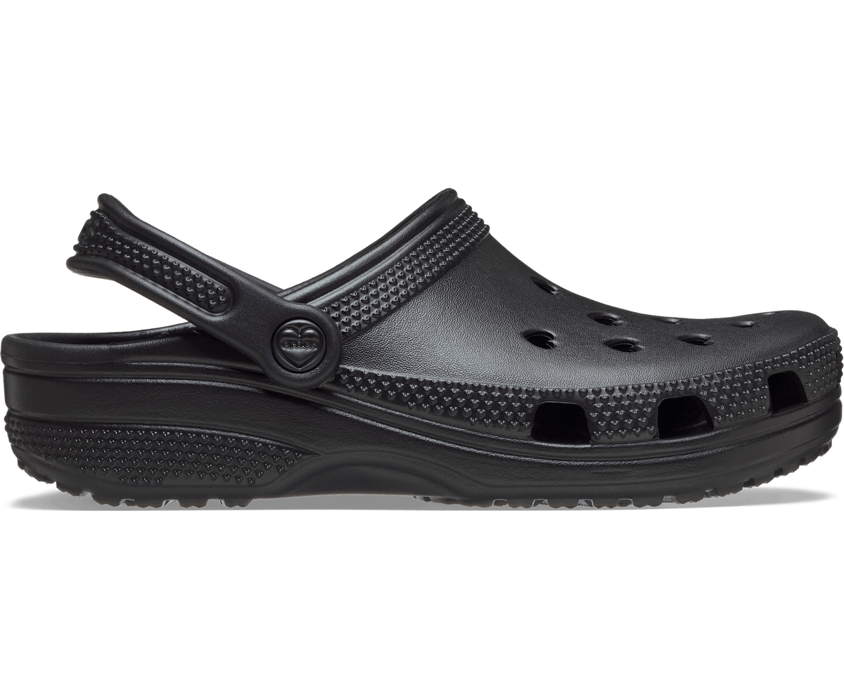 Classic Hearts Cut Out Clog - Black