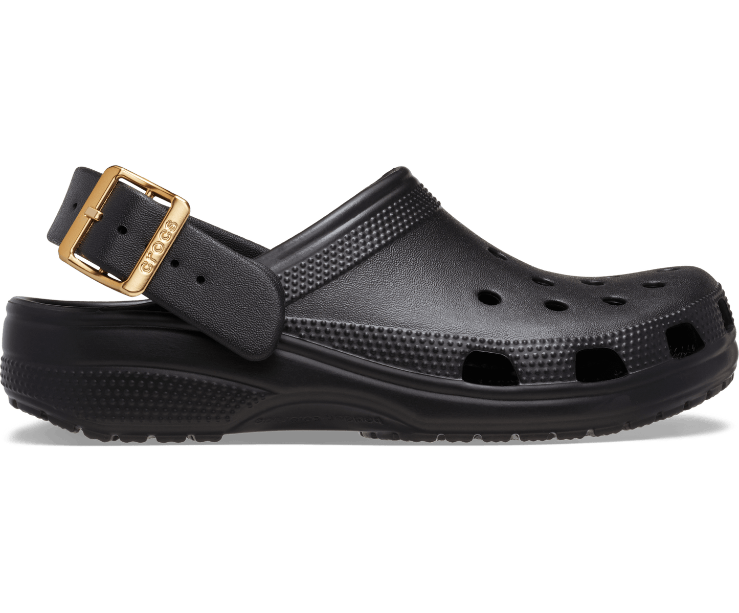 Classic Metallic Buckle Clog - Black