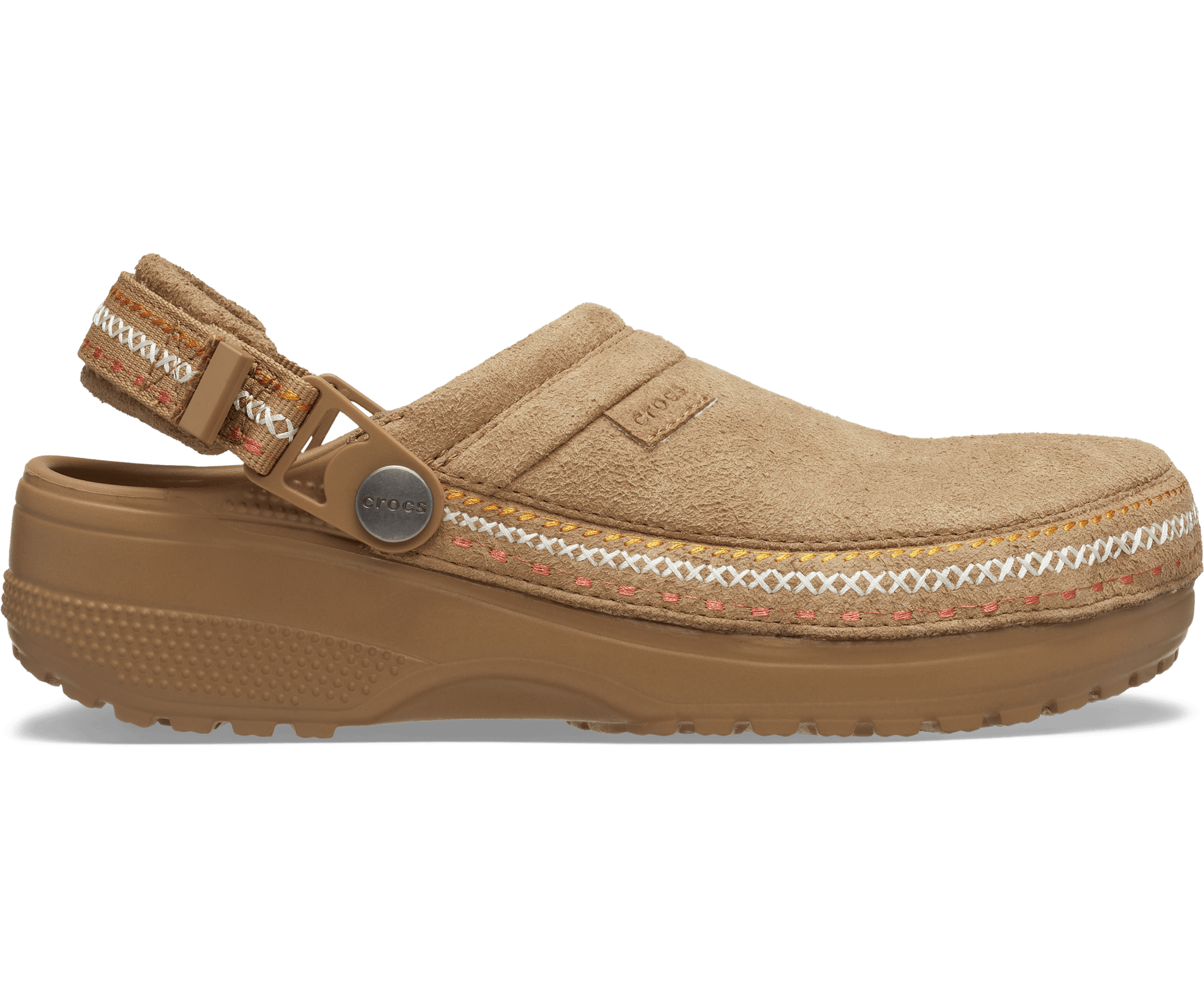 Crafted Vegan Suede Stitch Clog - Sepia