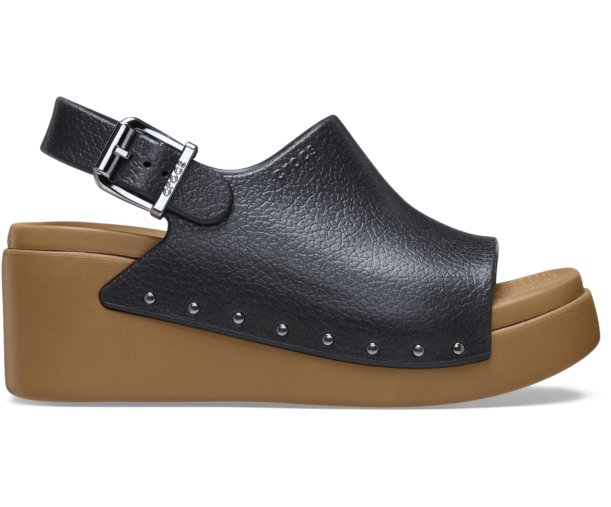 Dylan Studded Platform Slide - Black/Sepia