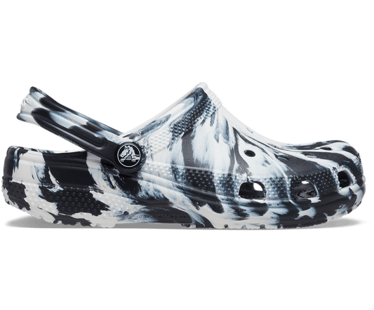 Kids' Classic Marbled Clog - Black / White