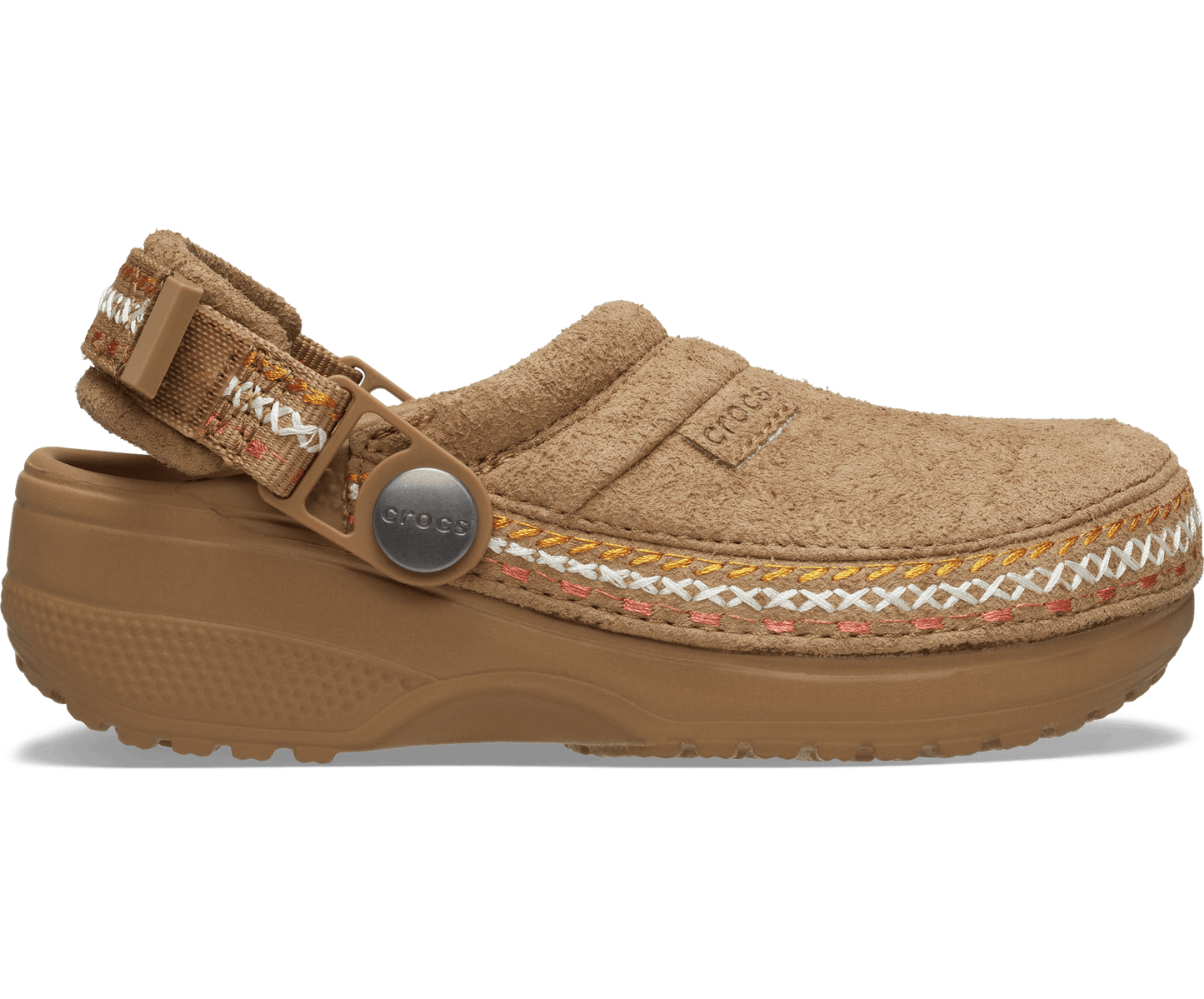 Kids' Crafted Vegan Suede Stitch Clog - Sepia
