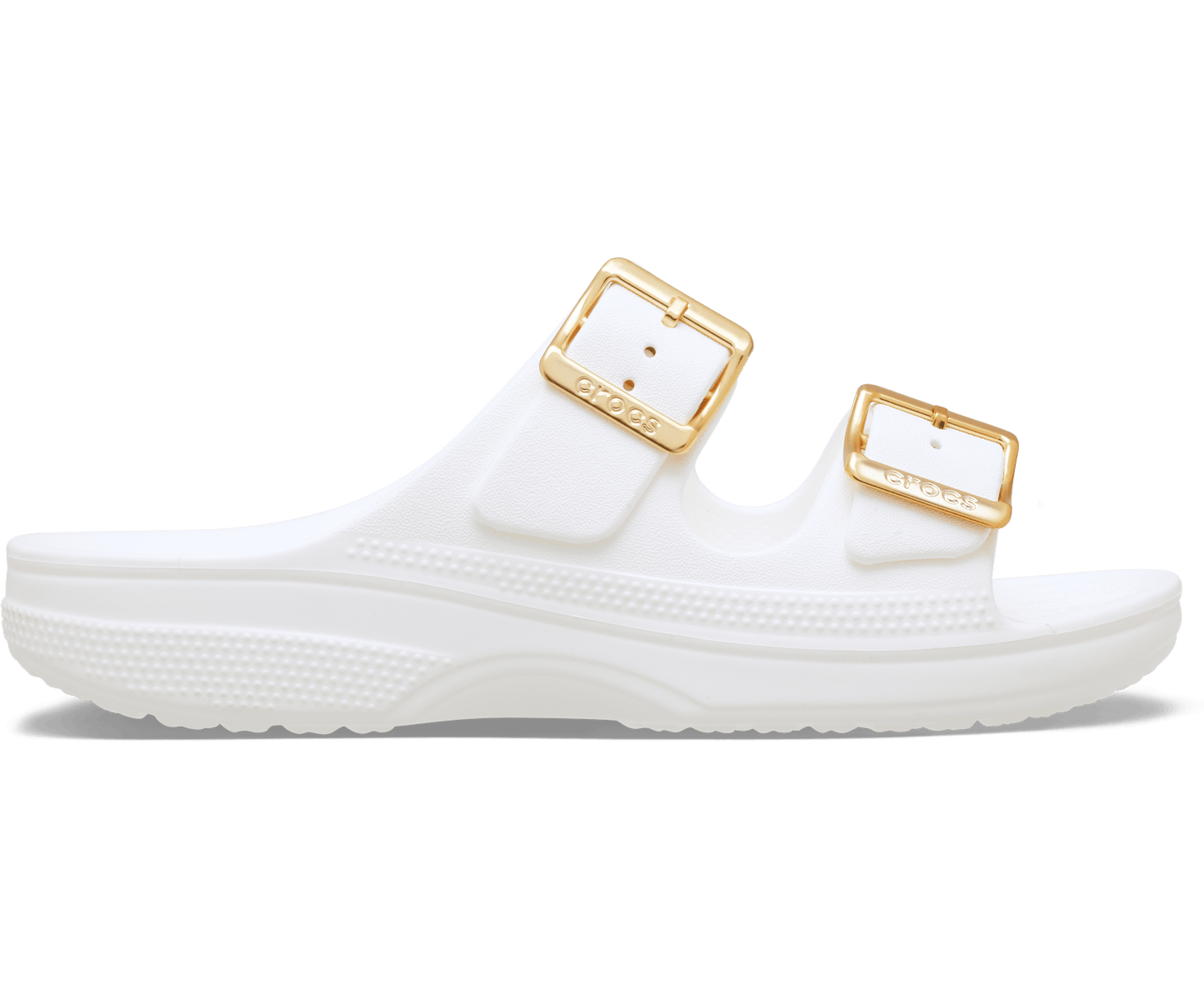 Saturday Metallic Buckle Sandal - White / Gold