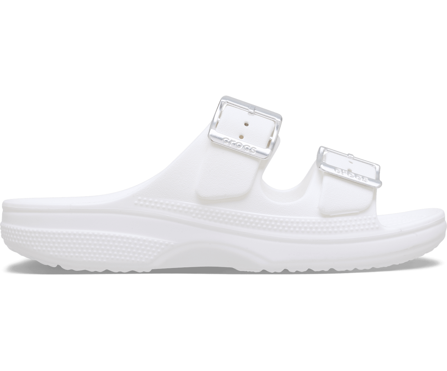 Saturday Metallic Buckle Sandal - White / Silver