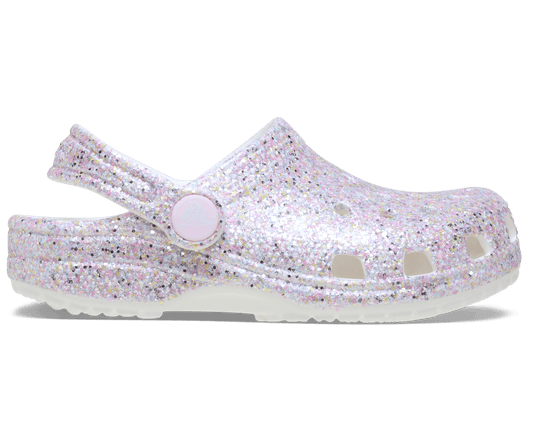 Toddler Classic Fantasy Glitter Clog - White