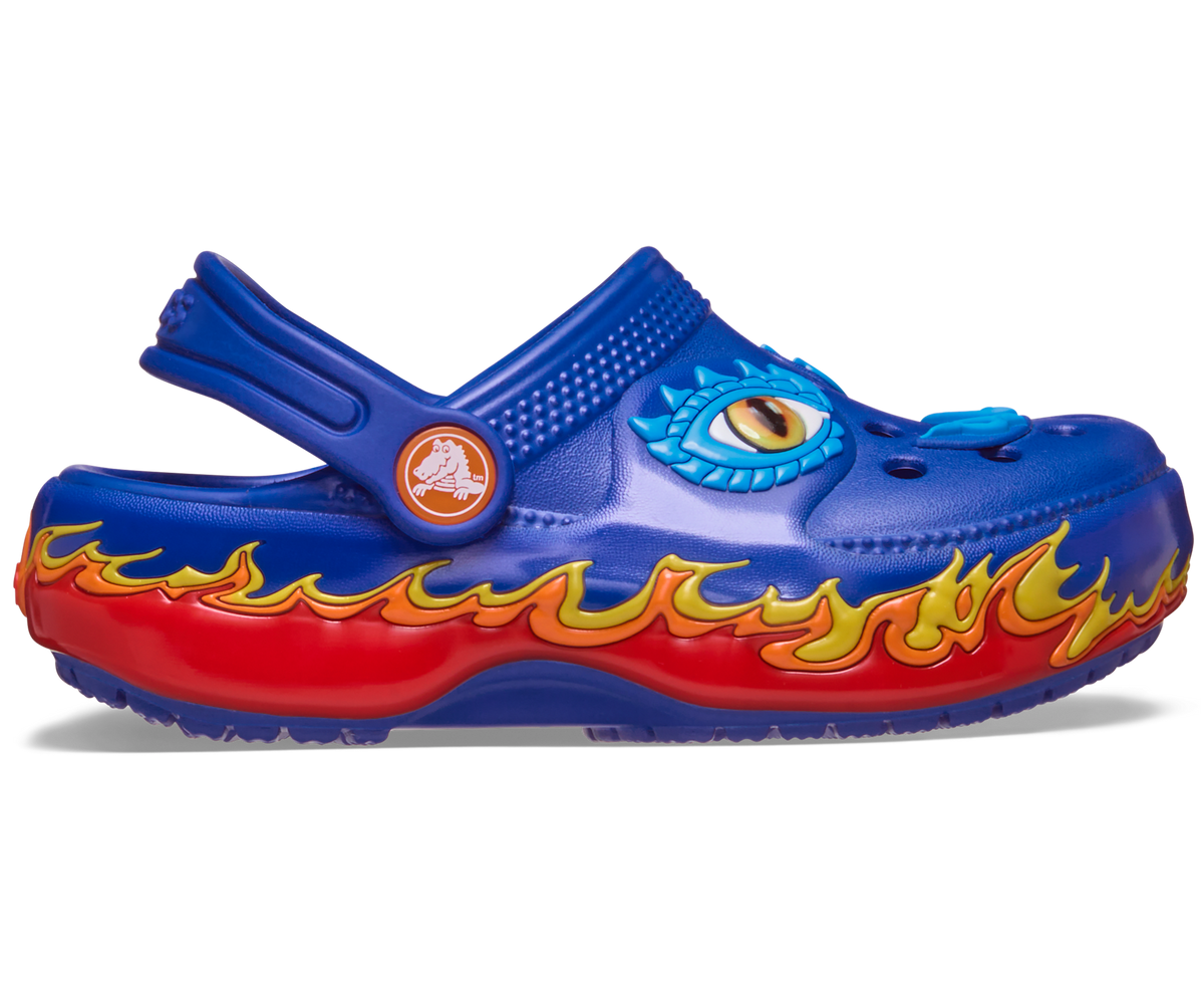 Toddler Classic IAM Dragon Lights Clog - Blue Bolt