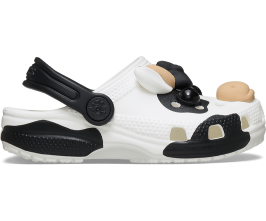 Toddler IAM Cow Clog - White